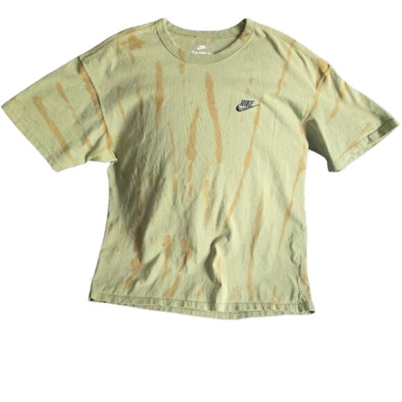 Nike Loose Fit Custom Bleach Dyed T-Shirt | Sage Green | Size M - Picture 1 of 3
